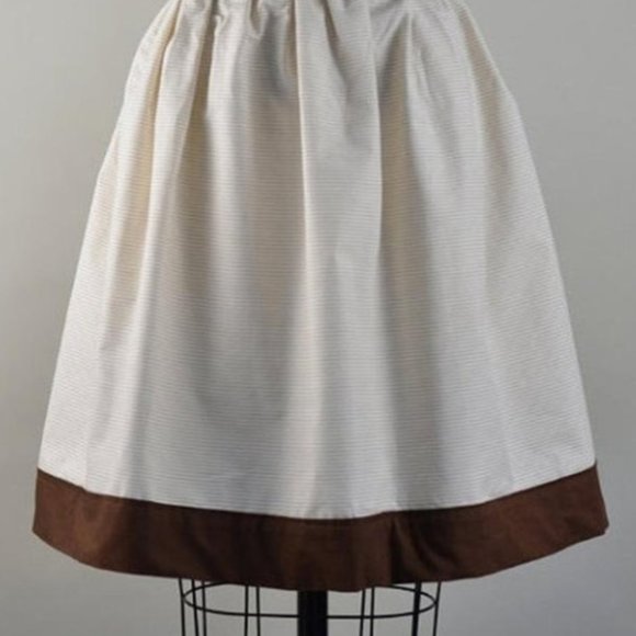 Handmade Circle Bubble Skirt Brown Sailor Stripe Medium Retro Vintage Inspired - Picture 6 of 6